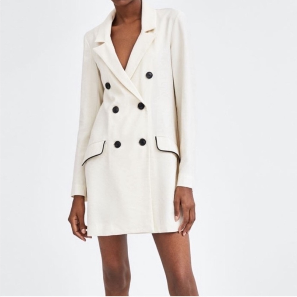FINAL! NWT Cream Zara Double Breasted Blazer Dress